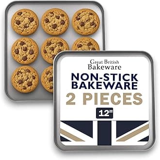 2X Samuel Groves 31 cm Square Oven Baking Tray British Made with Select Non Stick by Chabrias LTD