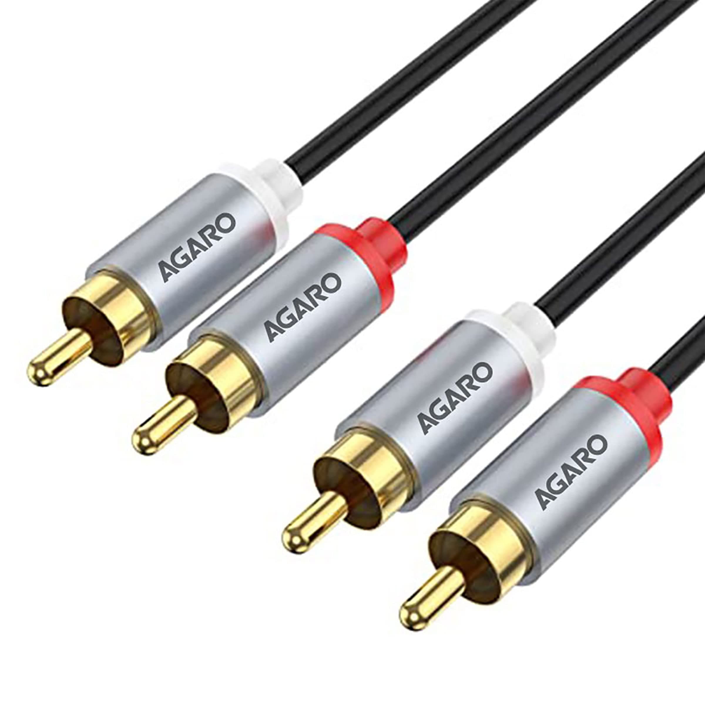 RCA To RCA PVC Audio Cable, Connects Audio Systems Such As DVD Players, CD Players, TV Set Top Boxes & Home Entertainment Equipments, 2Ms, Grey