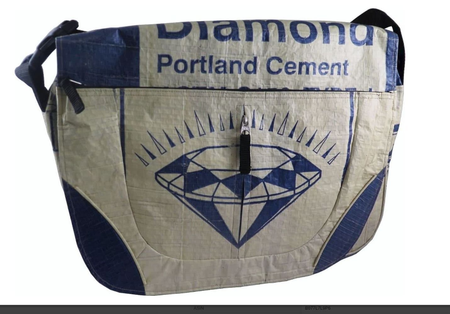 'Environmentally Friendly End and Smart Shoulder Bag Andrew CR5 in Blue/White Made From Recycled Cement Tropic Bag is also Material and Sustainability All People Life