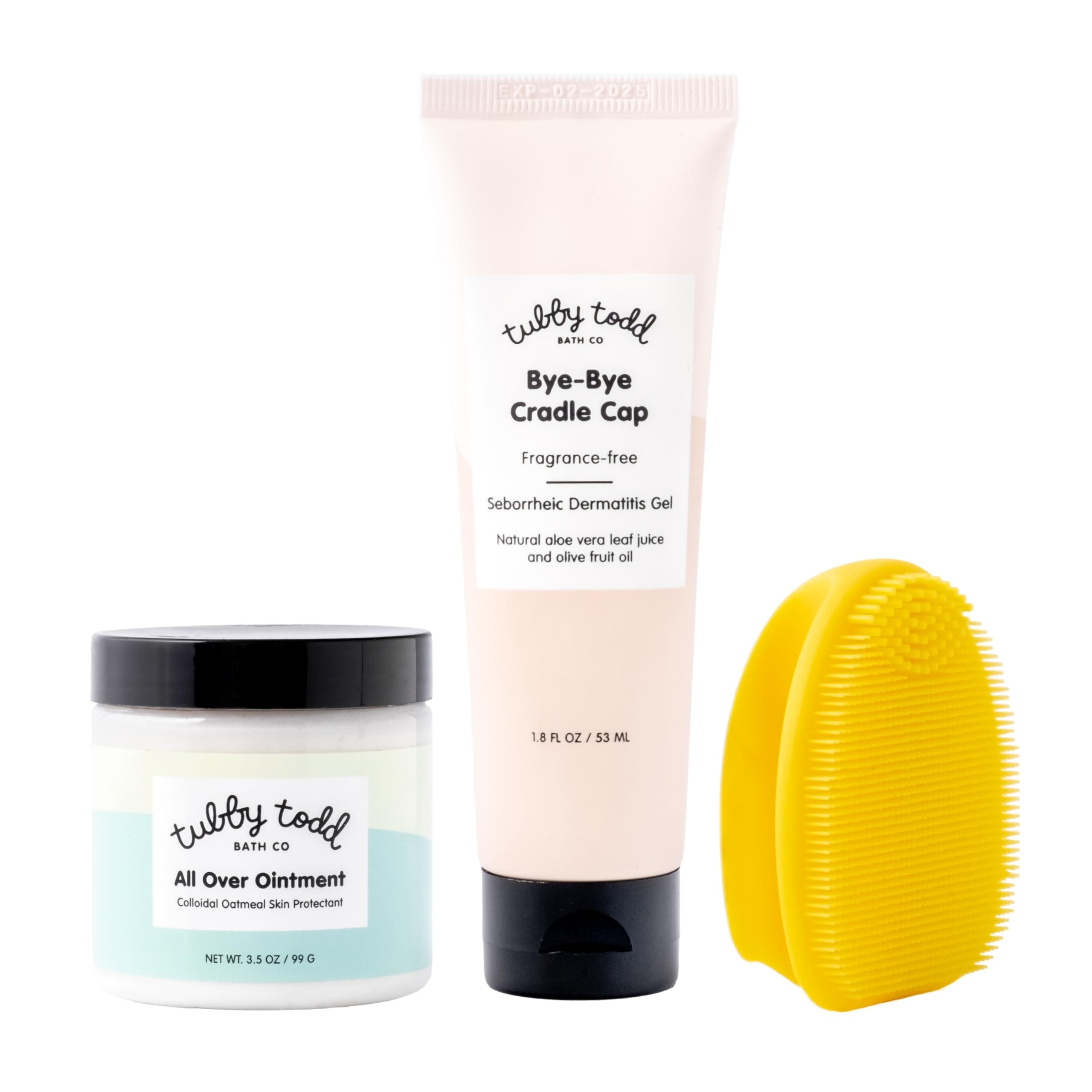 Dairy Crust Baby Hair Treatment Kit - Includes Bye-Bye Dairy Crust Gel, Silicone Brush for Milky Scab & 3.5 Oz Ointment - Gentle For Sensitive Skin