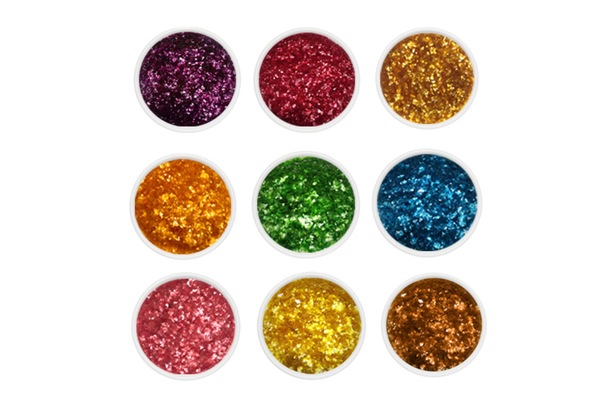 Edible Glitter Cake Decoration Glitter Flakes- Multi Colour, 3g (Pack of 9)