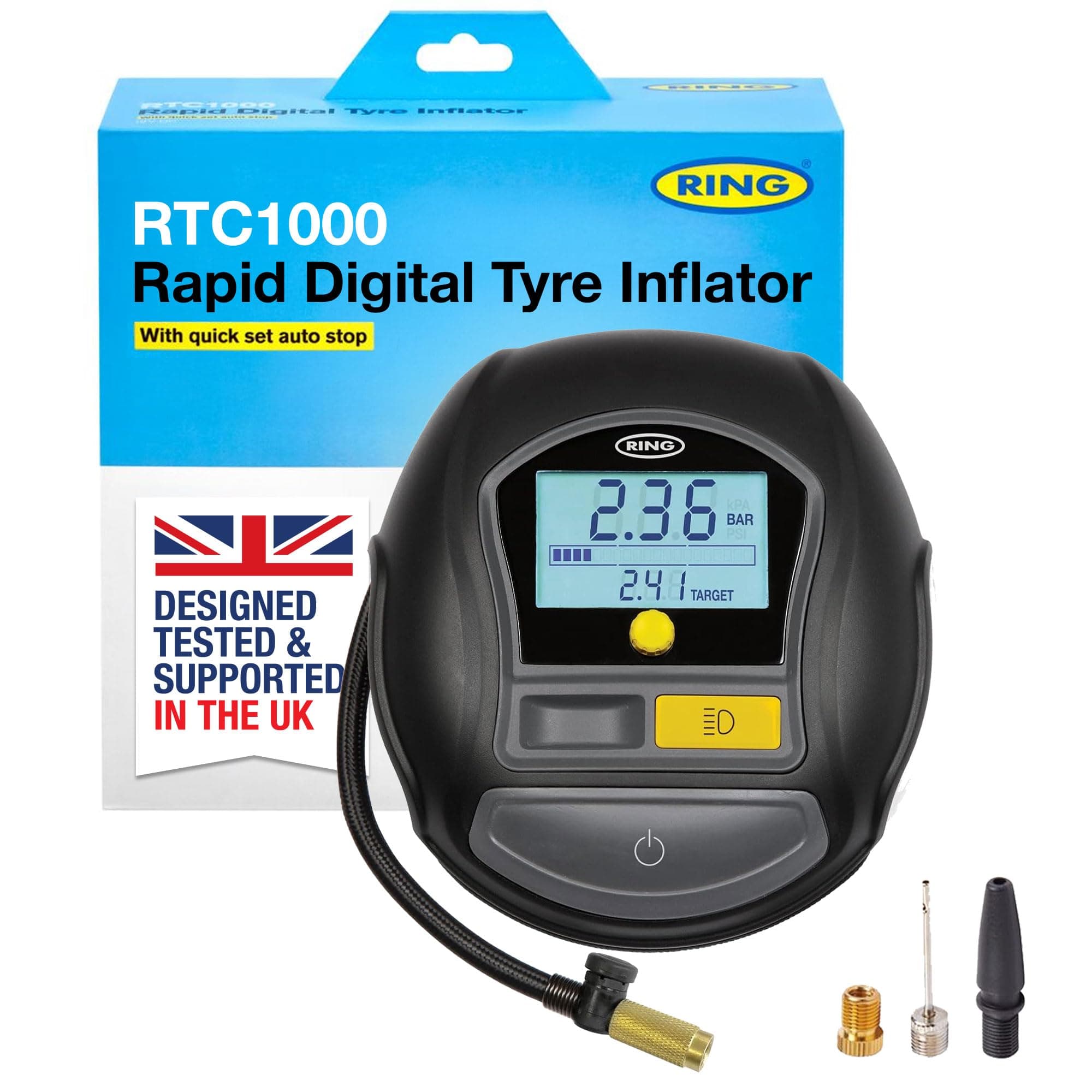 RTC1000 Rapid Digital Tyre Inflator with Quick Set Auto Stop