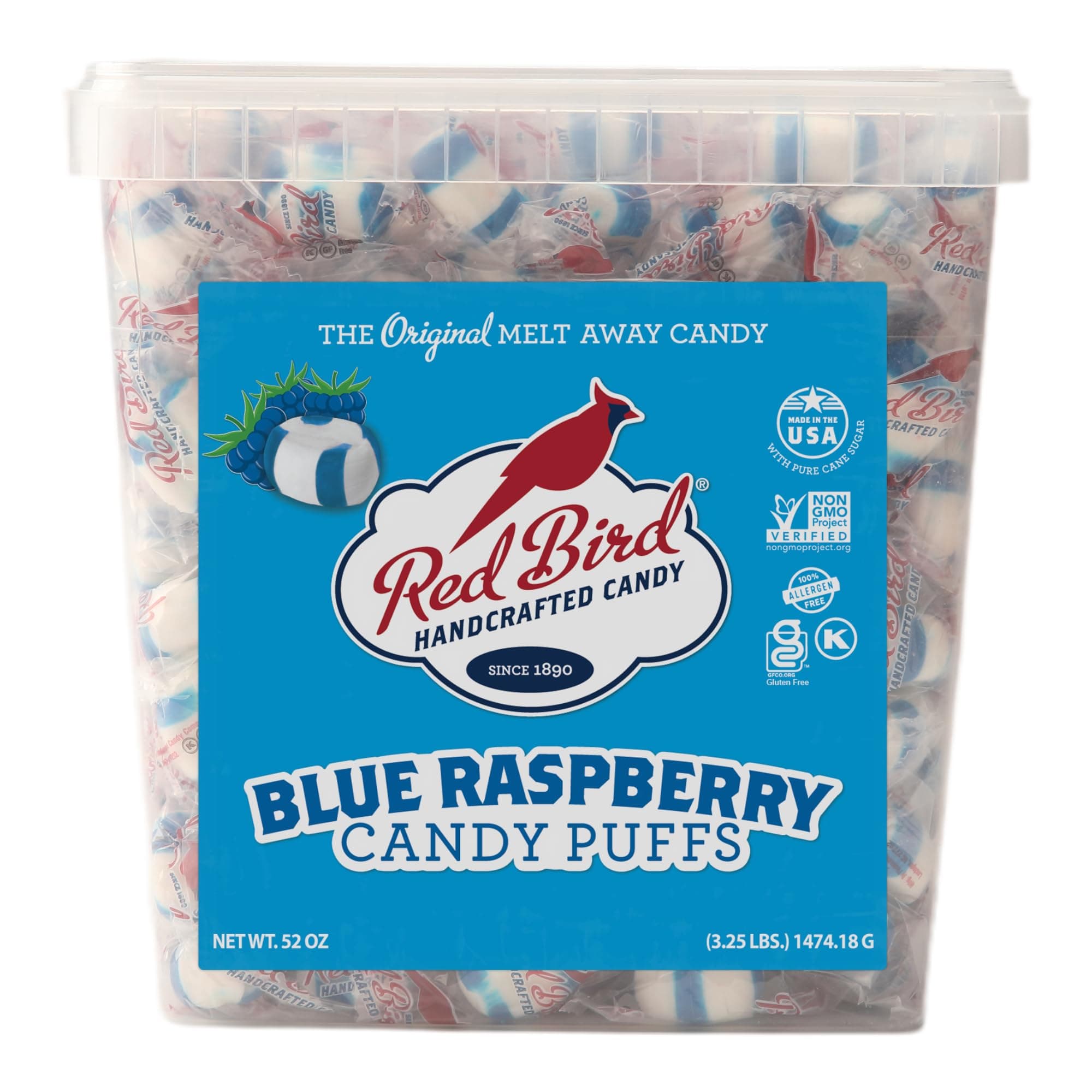 Blue Raspberry Candy, Individually Wrapped, Unique Candy, 52 oz Tub