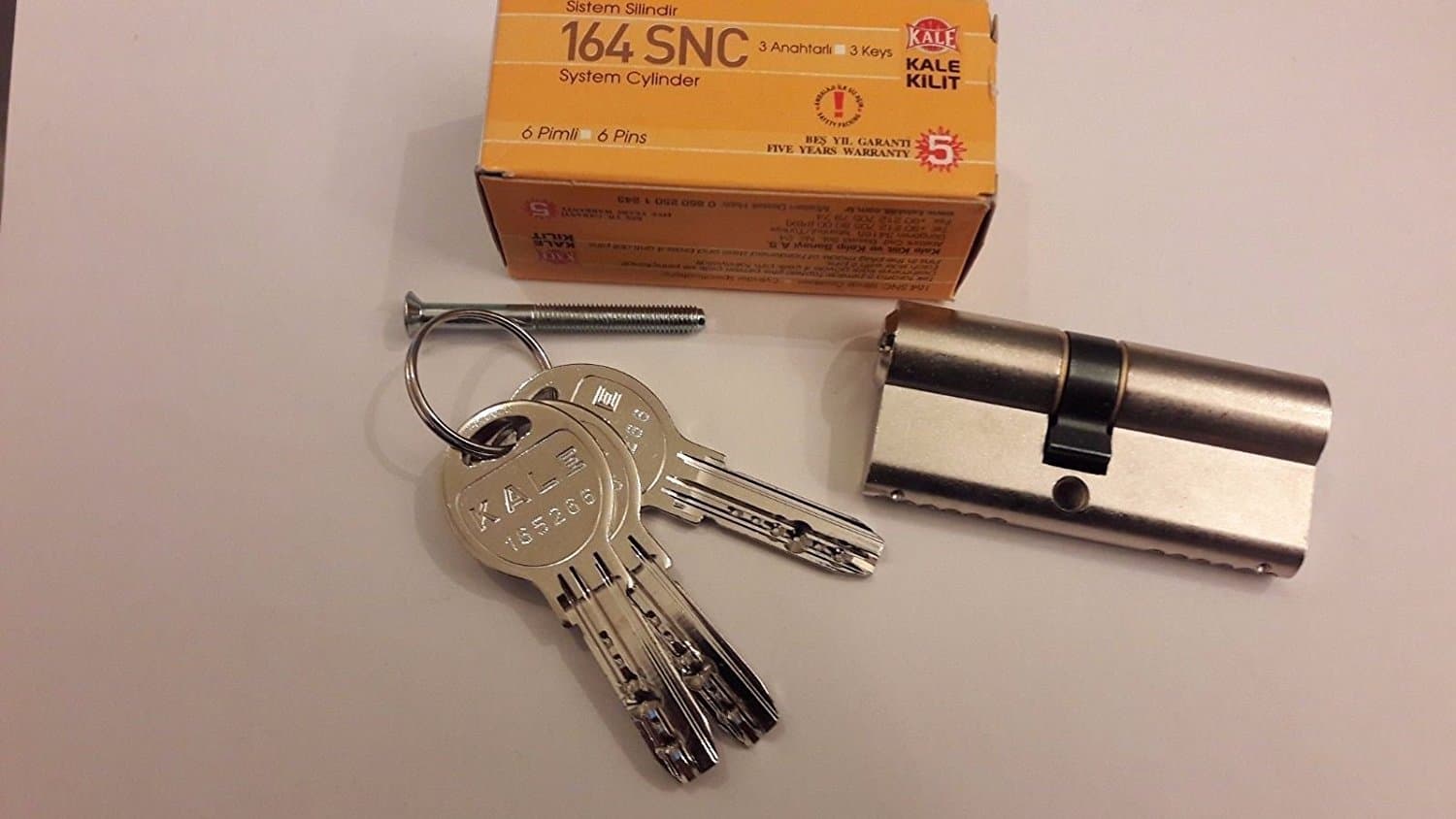 KALE 164 SNC Turkish Key Lock Cylinder Dimple Lock with 3 Keys