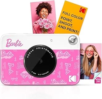 – x Barbie Printomatic Full-Color Instant Print Digital Camera, 5MP Portable Barbie Camera, Zink 2x3" (5.1x7.5 cm) Sticky-Back Photo Paper, Gift for Christmas, Holiday, Birthday, Signature Style