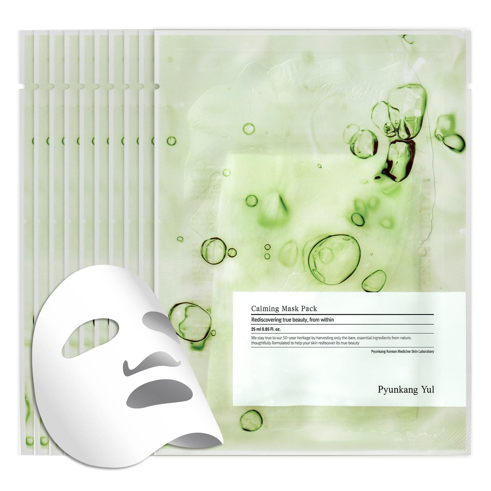 Pyunkang Yul Ceramide Calming Mask Pack 10 PCS - Korean Face Mask Skin Care Products - Beauty Face Mask Containing Panthenol, Hyaluronic Acid, Tea Tree, Shea Butter, Squalene and Cica - Korean Beauty