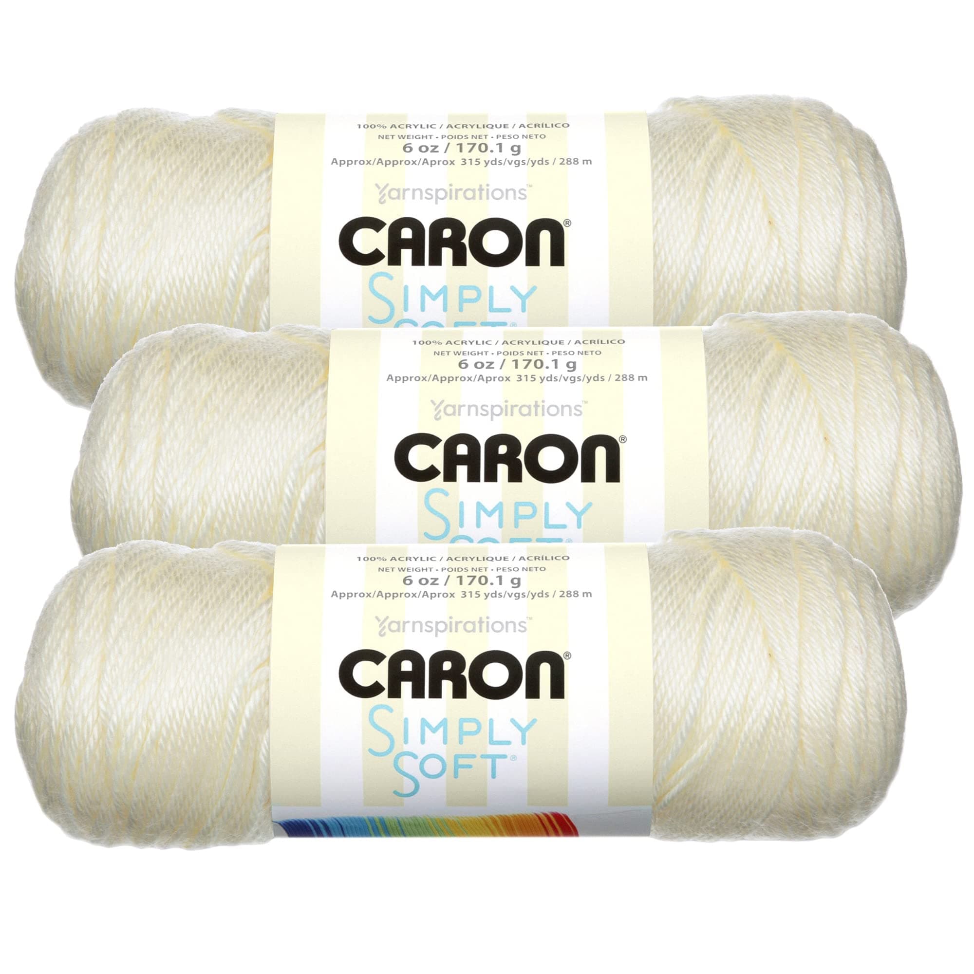 Bulk Buy: Caron Solid Soft Yarn (Pack of 3)