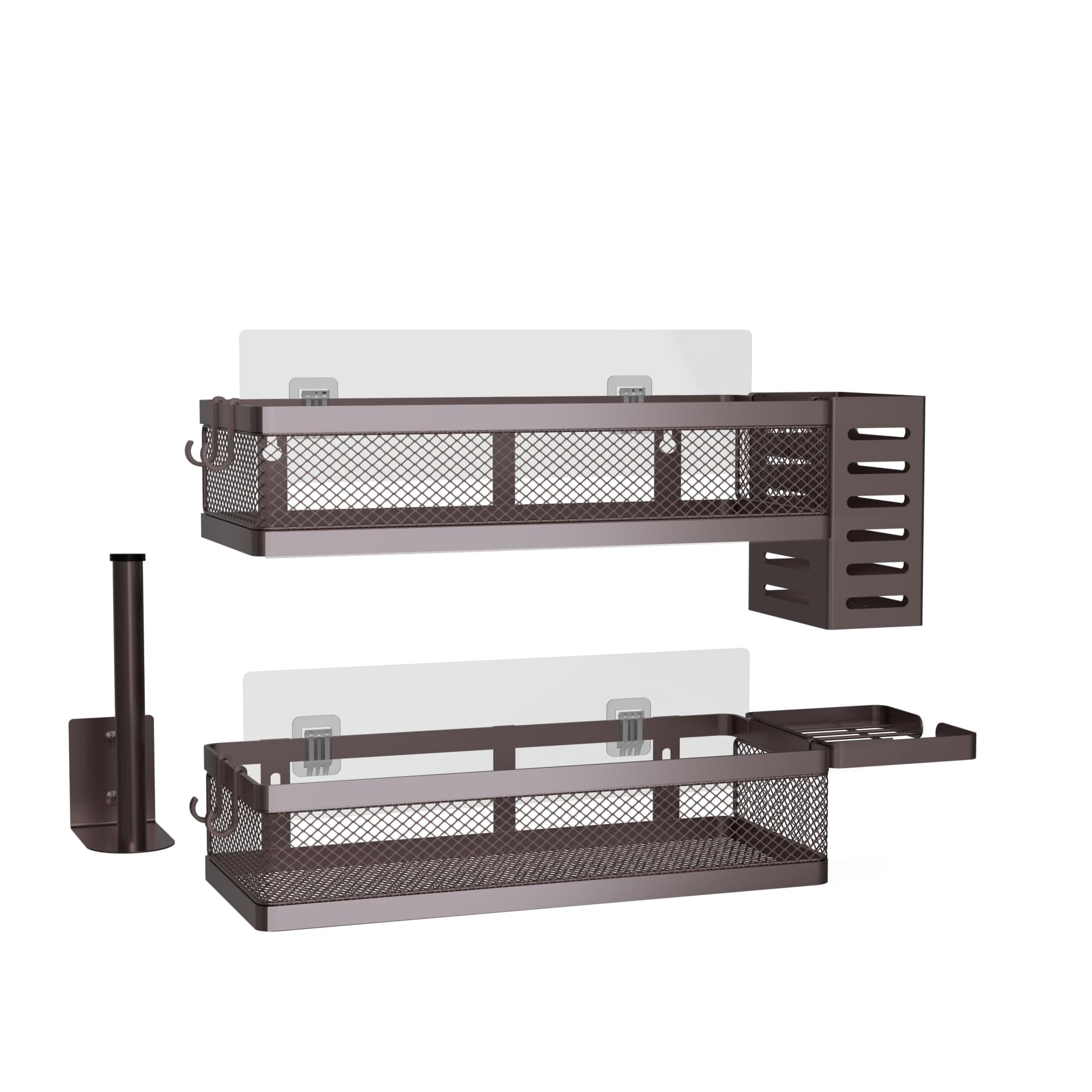 PUSDON Metal Wall Hanging Basket 2 Packs DIY Suitable for Multiple Scenes - Middle Bronze Netting Suit