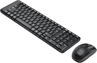 MK215 Wireless Keyboard and Mouse Combo for Windows, 2.4 GHz Wireless, Compact Design, 2-Year Battery Life(Keyboard),5 Month Battery Life(Mouse) PC/Laptop- Black