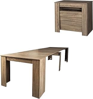 Extendable Console Dining Table for 2-12 People 20" - 118.5" Modern Folding Kitchen Table Multifunctional Conference Meeting Table, Brown