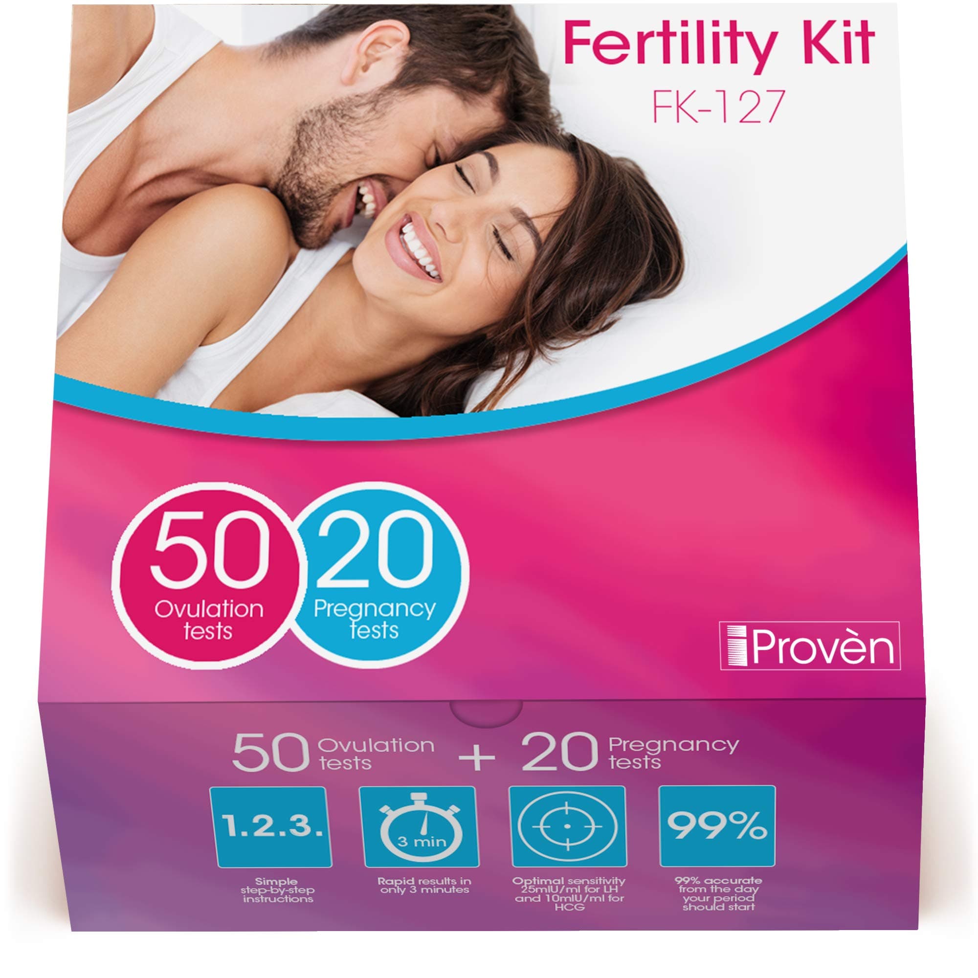 Ovulation Test Strips and Pregnancy Test Kit - 50 LH and 20 HCG - OPK Ovulation Predictor Kit iProven FK-127 (50 LH & 20 HCG) (FK-127)
