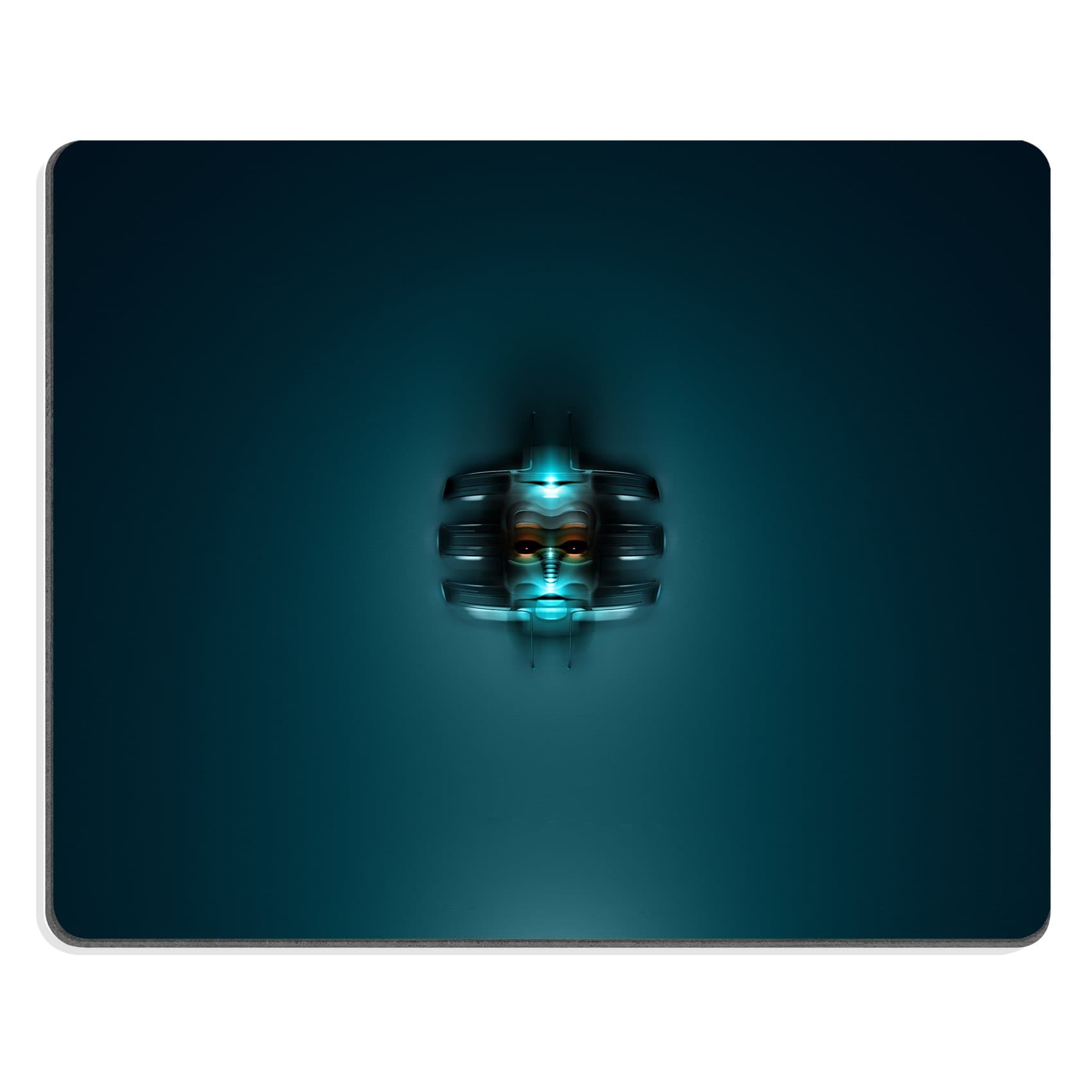 Pattern Blue Glowing Robotic Face Mouse Pads Customized Made to Order Support Ready 9 7/8 Inch (250mm) X 7 7/8 Inch (200mm) X 1/16 Inch (2mm) Eco Friendly Cloth with Neoprene Rubber Liil Mouse Pad Desktop Mousepad Laptop Mousepads Comfortable Computer Mouse Mat Cute Gaming Mouse_pad