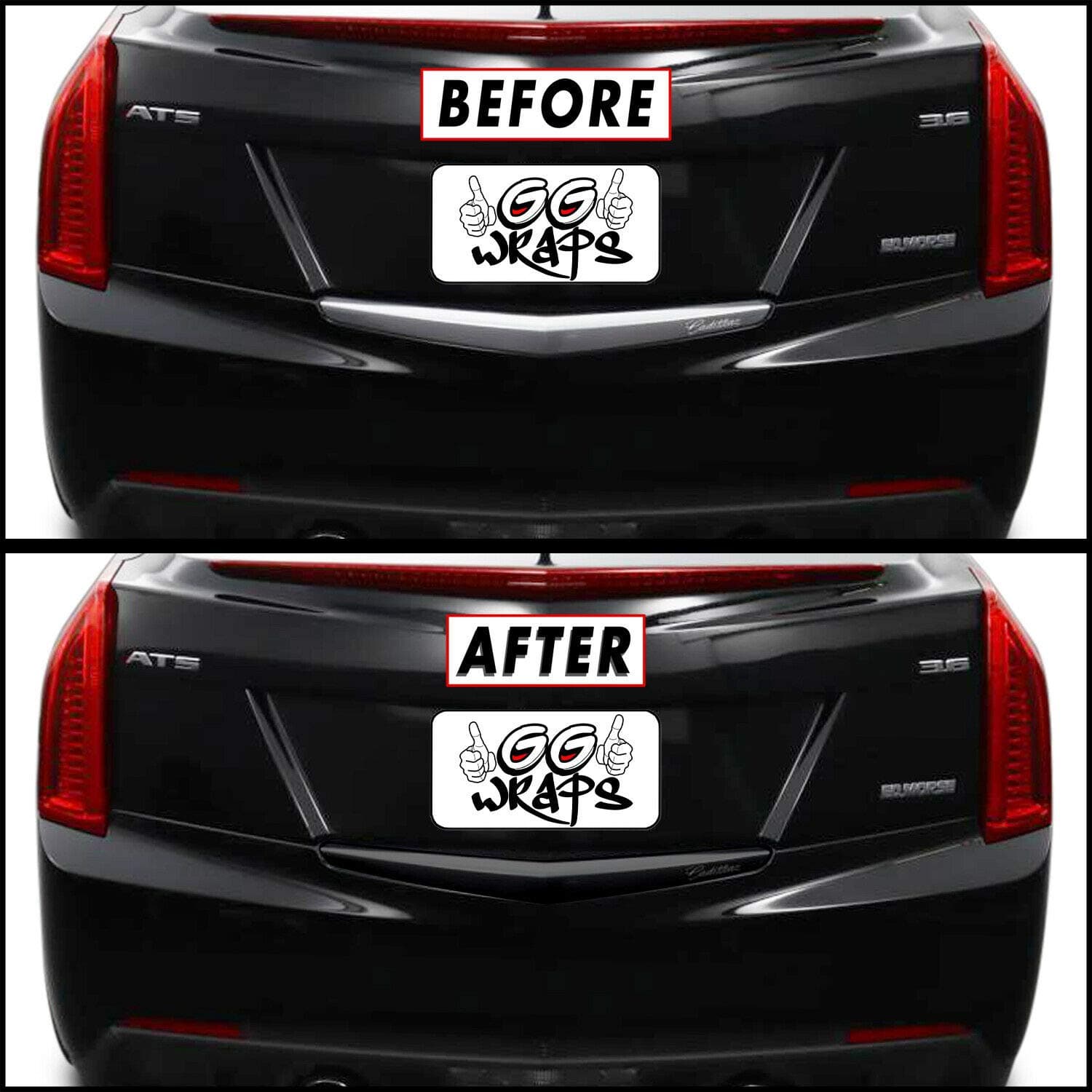 SlickMod Chrome Delete Blackout Vinyl Overlay for 2013-2018 Cadillac ATS Sedan Rear Trunk Trim (Matte Black)