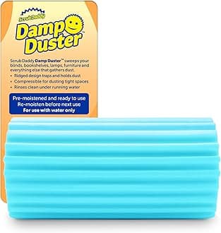 Damp Duster, Magical Dust Cleaning Sponge, Dusters for Cleaning, Venetian & Wooden Blinds Cleaner, Vents, Radiator, Skirting Boards, Mirrors, Dust Brush Tools, Home Gadgets, Light Blue