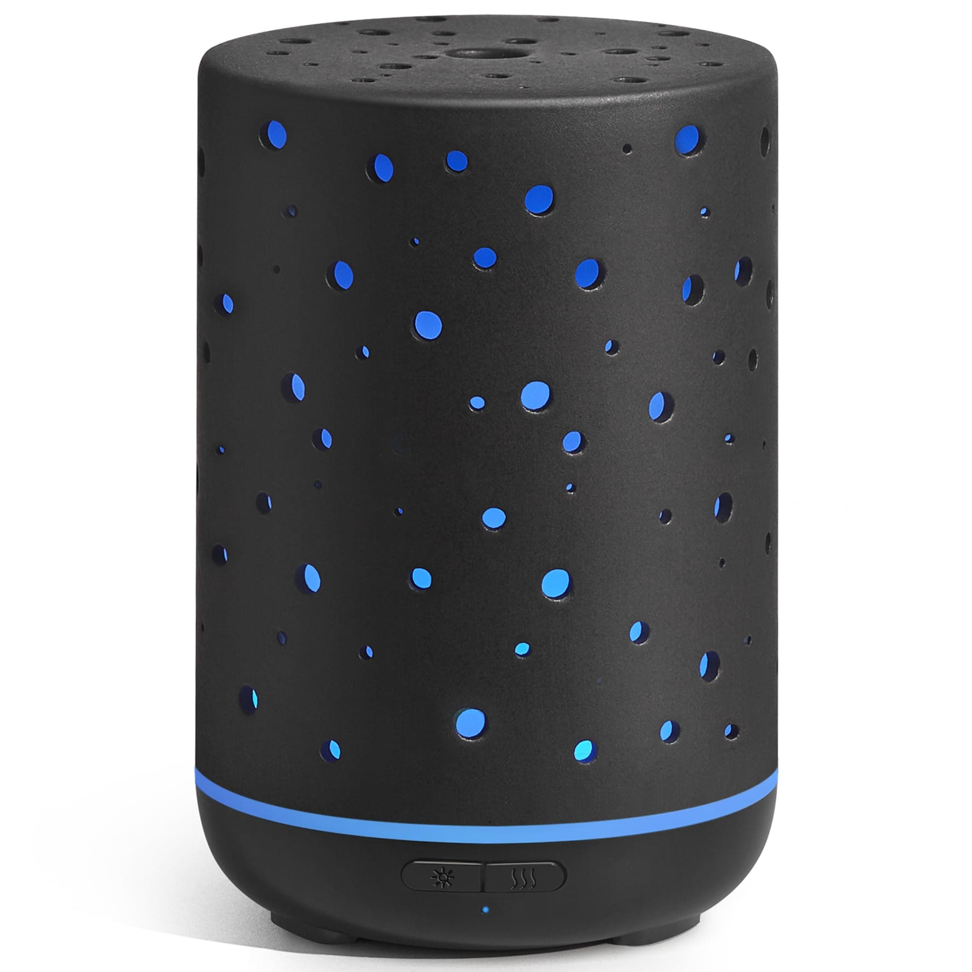 Essential Oil Diffuser, 150ml Ceramic Diffuser Ultrasonic Air Diffusers Humidifier Cool Mist Aromatherapy Diffuser with 2 Mist Modes Waterless Auto Off for Home Office, Black