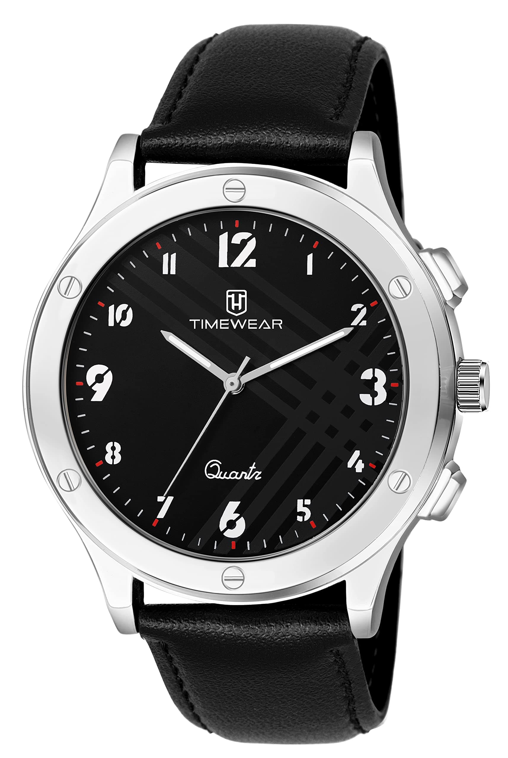 TIMEWEAR Analog New Track Number Dial Leather Strap Watch for Men