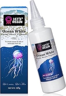 Ocean White Epoxy Resin Pigment 167g, High Concentrated Pigment Paste for Epoxy Resin & UV Resin, UV Resistant Opaque Pigment for Creates Cells & Lacing, 3D Flower Resin Coasters