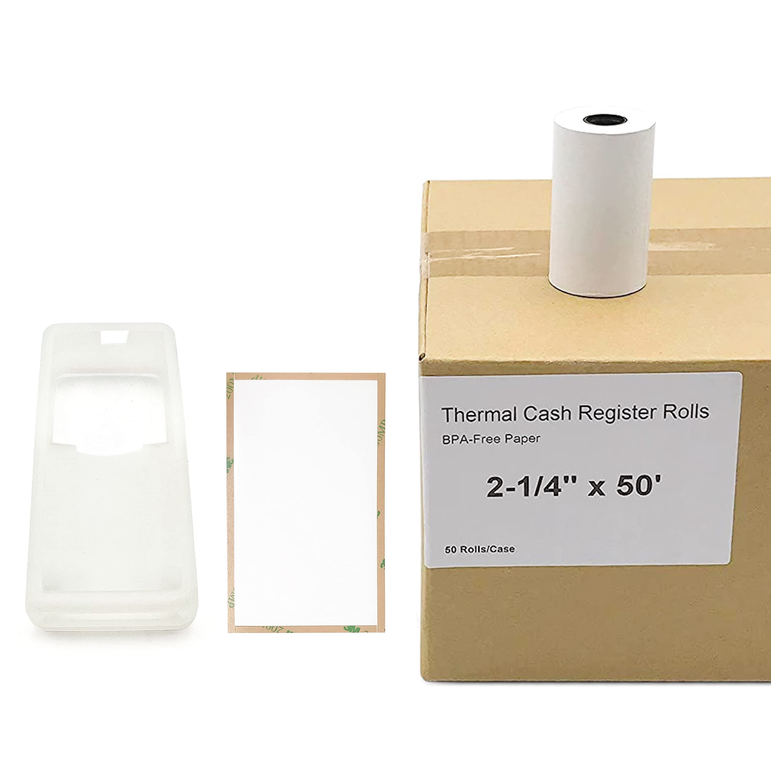 Discount Credit Card Supply Clover Flex Silicone Sleeve, Screen Protector and Case of 2 1/4" x 50" Paper Rolls Bundle