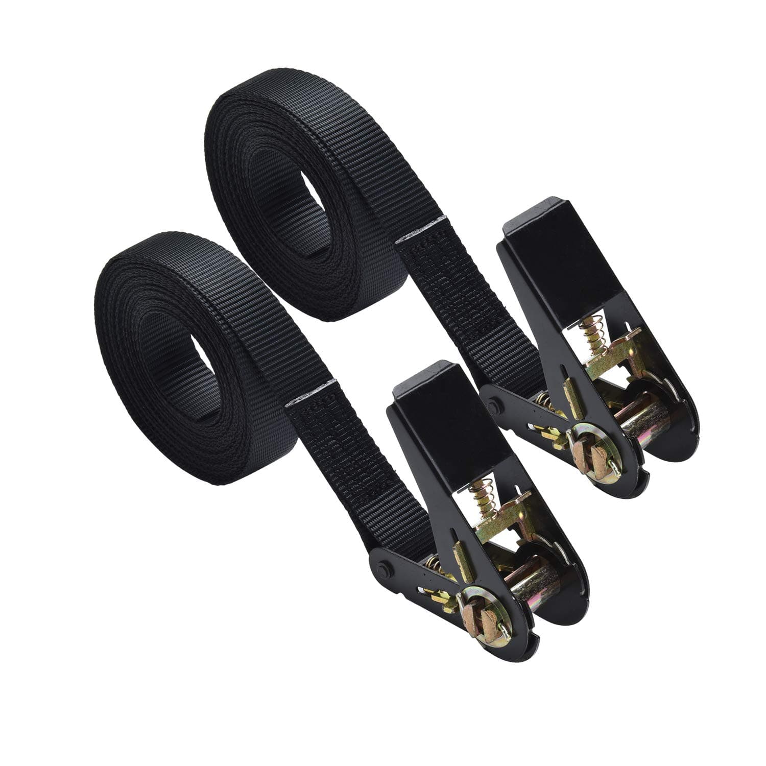 Ratchet Tie Down Straps 2 Pack Ratchet Straps 20 Ft-2000Lb Break Strength Cargo Straps, Heavy Duty Lashing Straps (6mx25mm Black 2Pcs)