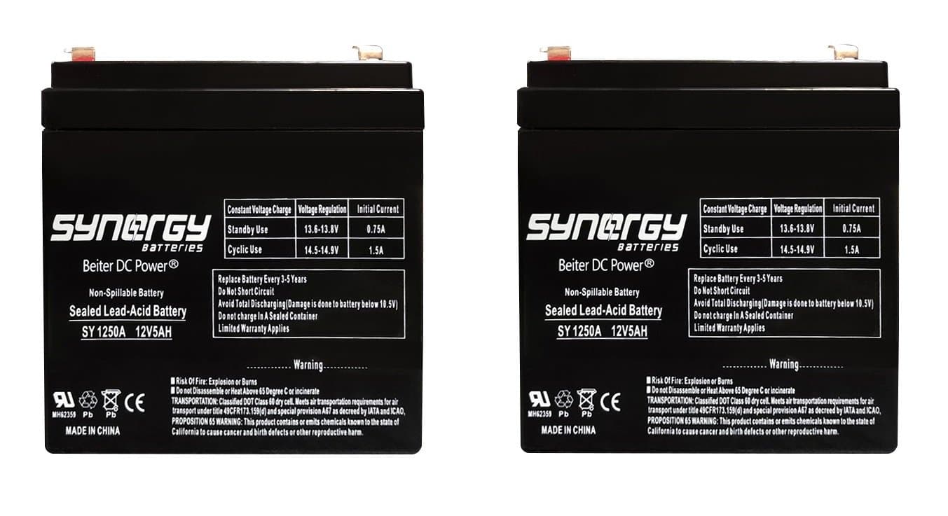Razor E100 Electric Scooter Battery 12V 5AH - 2 Pack (This Does Not Fit The E100 Power Core) Rechargeable Beiter DC Power