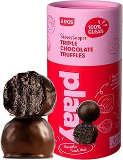 Plaay Triple Chocolate Truffles – Rich Dark Chocolate with Chocolate Chips & Cocoa Nibs – Clean Ingredients, Guilt-Free Indulgence, Keto-Friendly and Made with Premium Ingredients – 30g