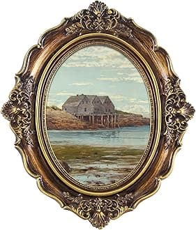 FOLKOR Vintage Canvas Wall Art Decor for Hallway Entryway Staircase, Classical Portrait Oil Paintings Prints with Gold Picture Frame, Retro Wall Decor for Desk Table Shelf Gallery Wall Decoration