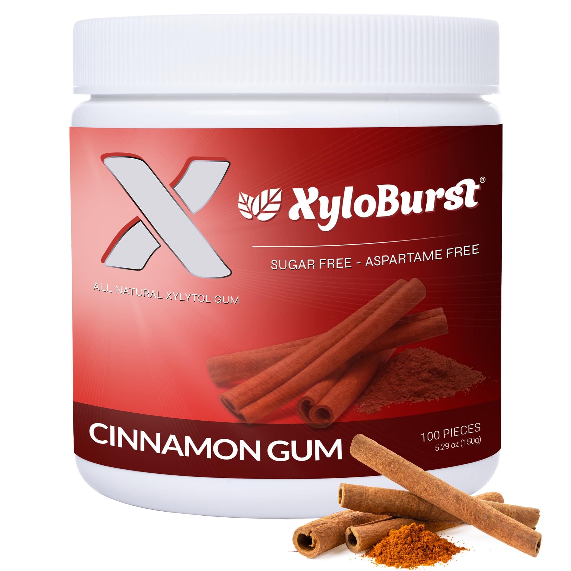 Xyloburst Gum Jar Cinnamon 100 Count (5.29Oz)