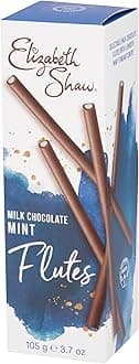 Elizabeth Shaw Milk Mint Chocolate Flutes 105g – Smooth Milk Chocolate Batons with Mint Fondant Centre – Indulgent Treat – Ideal for Gifting, Sharing, or Christmas Celebrations