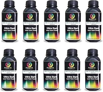Ultra Dark Black Toner Refill Powder Compatible with HP Q2612A (12A) Compatible Printers 1010/1012/1015/1018/1020/1022n/3020/3030/3050/M1005/M1319f – High Yield (Pack of 10, 120g)