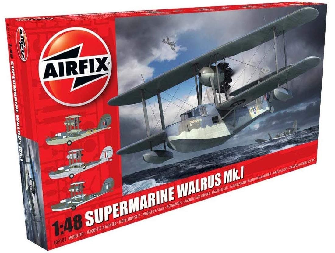 Model Airplane Kit Gift Set - A09183 Supermarine Walrus Mk.I, Plastic Plane Model Kits for Adults & Kids 14+, Skill Level 3, 1:48 Scale WW2 Military Aircraft Models - Real Aeroplane Models