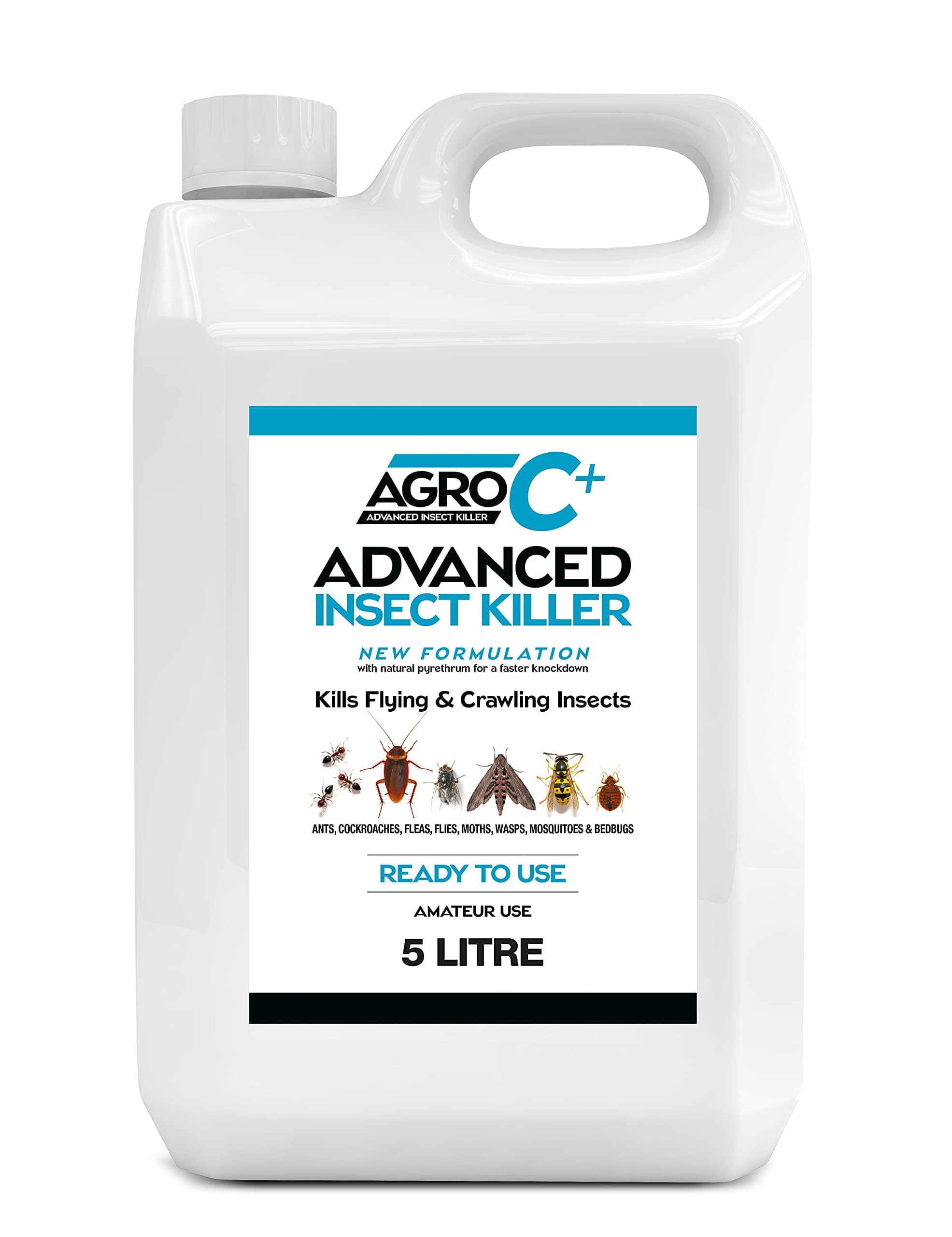 Advanced Flea Killing Poison Spray Treatment with Added Permethrin, Insects, 5L