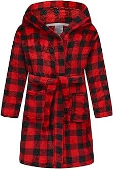 Boys Fleece Robe Hooded Toddler Soft Bathrobe Pajamas Sleepwear for Kids Girls 2-16 Years