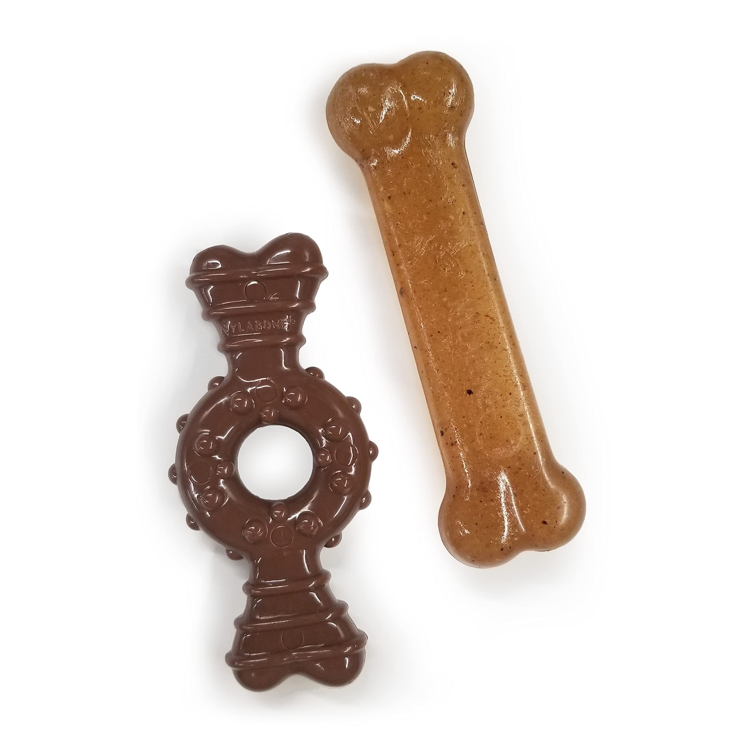 (ナイラボーン) Nylabone ワンちゃん用 パピー チューリングトイ 犬用 噛むおもちゃ ペット用品 (2個組) (プチ) (ランダム)