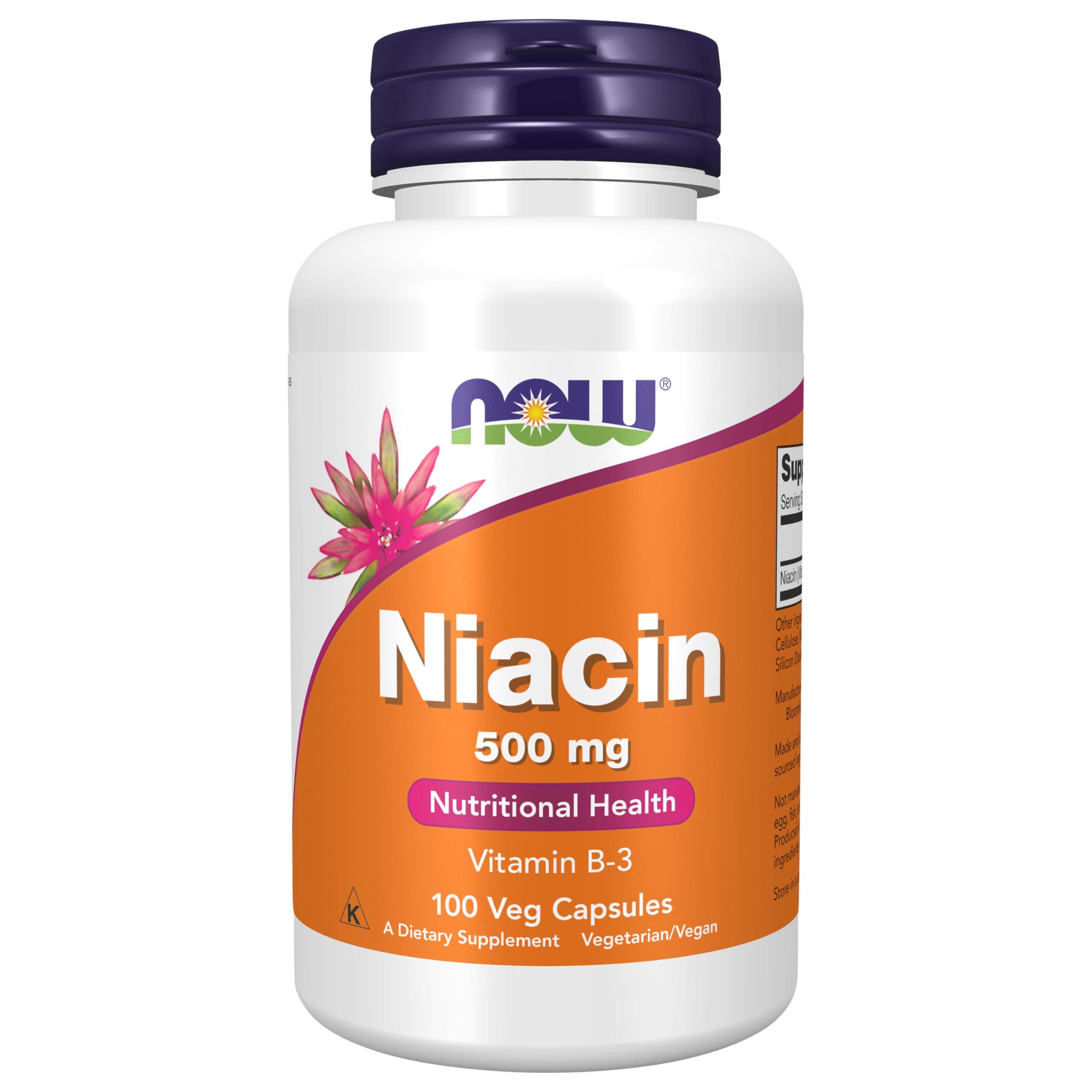 NOW Foods Supplements, Niacin (Vitamin B-3) 500 mg, Essential B-Group Vitamin*, Nutritional Health, 100 Capsules