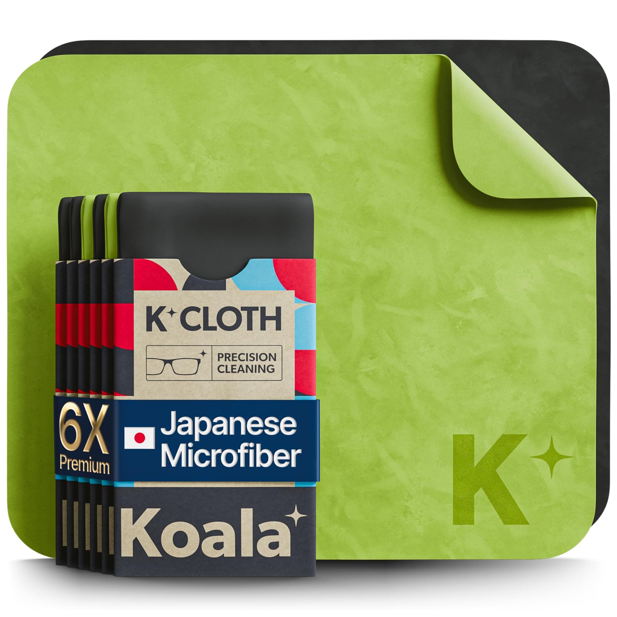 Koala Kloth Microfiber Eyeglass Lens Cleaning Cloth | Sunglass, Phone, Camera, Computer Screen Cleaner | Ultra Fine | Safe for All Coated Lenses and Screens | USA Made | 6 Pack, 6x7 '' , Turquoise