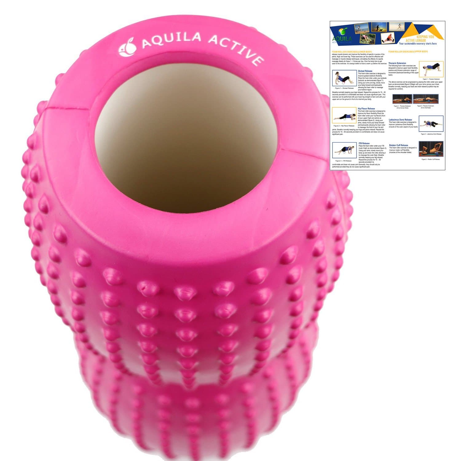 Peanut Foam Roller - Rolling Muscle Massage Tool - Physiotherapy Equipment - Trigger Point Therapy - Myofascial Release - Exercises by Physiotherapist for Foot, Leg, Hip, Back, Shoulders, Neck Pain