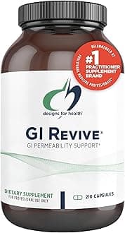 Designs for Health GI Revive - Slippery Elm Gut Health Support with Licorice Root, L-Glutamine + Zinc Carnosine - MSM, Marshmallow Root Powder + Okra Extract (210 Capsules)