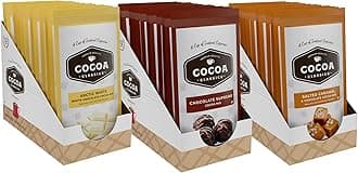 Variety Pack: Cocoa Mix, Chocolate Supreme, Arctic White, Salted Caramel Hot Chocolate Made with Nonfat Milk, Just Add Water, Make Hot or Iced, 1.25oz Packets (Pack of 36)