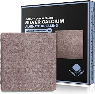 - AG Silver Calcium Alginate Wound Dressing | Absorbent Non-Stick Sterile Dressing Pad | Gentle Gauze with Natural Gelling Fiber for Wound Care