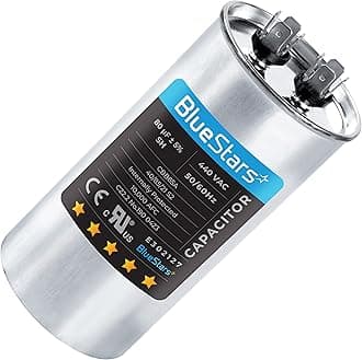 [UL Certified] 80 uF ±5% 80 MFD 370/440V 50/60Hz CBB65 Round Run Start Capacitor Replacement Part - Compatible for AC Motor Run or Fan Start and Cool or Heat Pump Air Conditioner