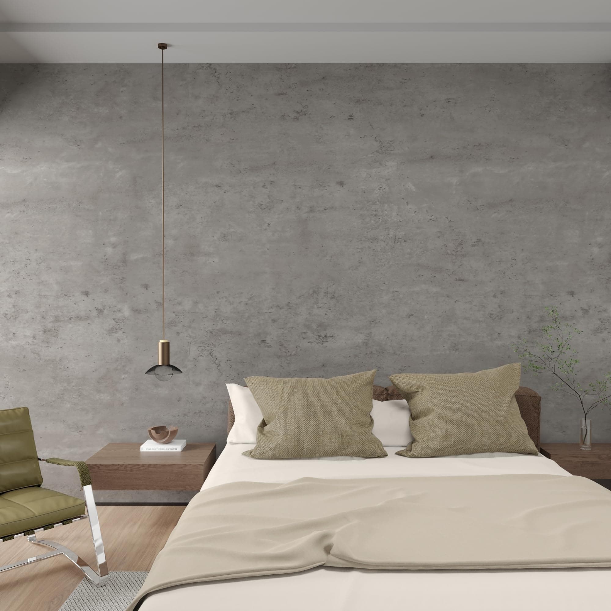 31"×591" 3D Extra Wide Thick Grey Concrete Wallpaper Peel Stick Large Size Light Gray Concrete Cement Contact Paper Vinyl Stained Matte Textured Wall Sticker for Office Bathroom Bedroom Walls