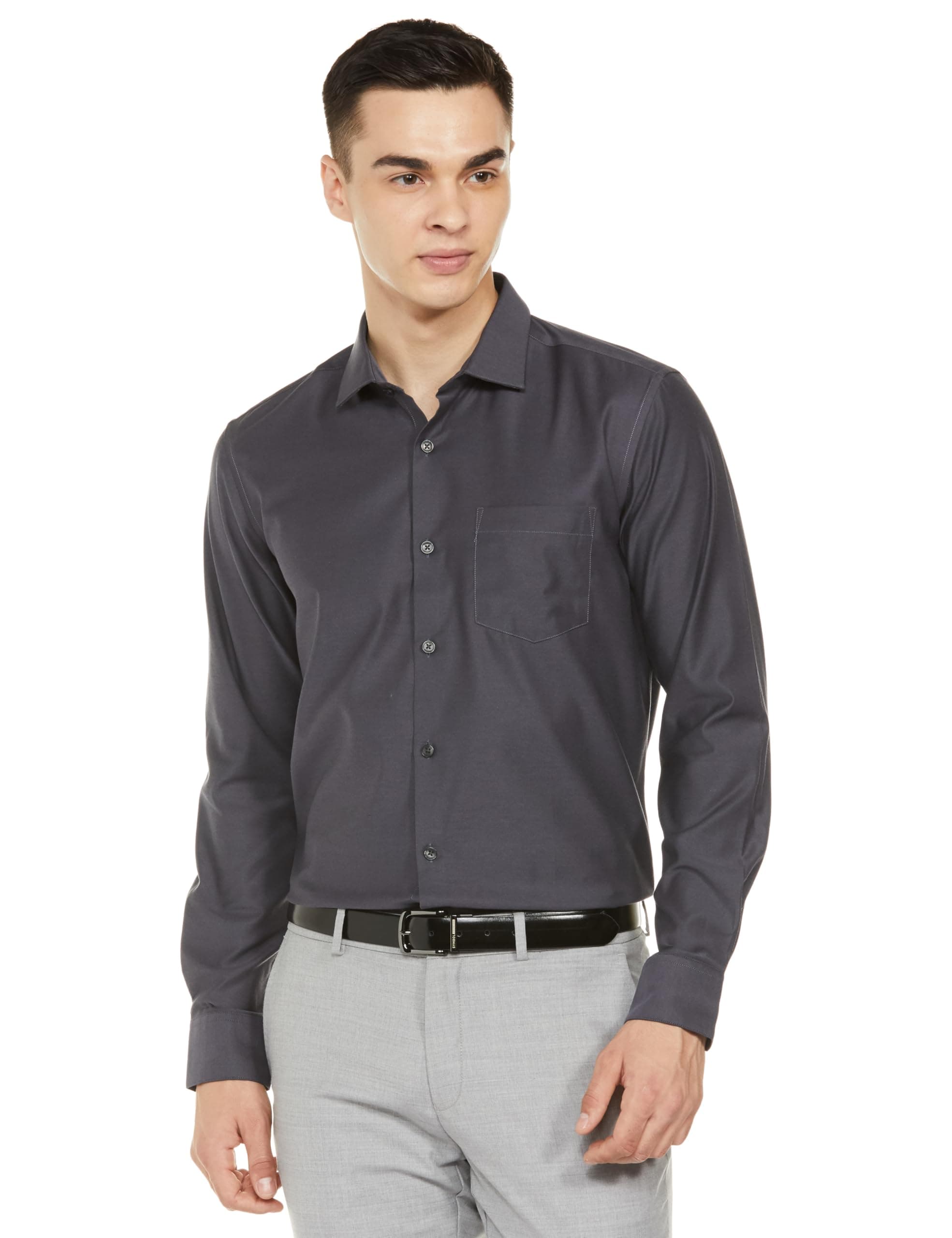 Symbol PremiumMen's Solid Wrinkle-Resistant Regular Fit Cotton Formal Shirt