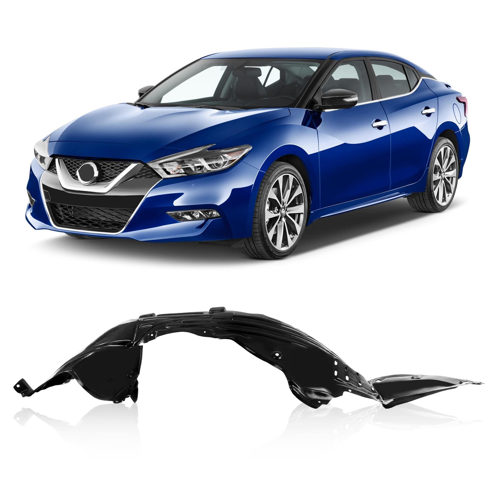 CarPartsDepot Front Driver Left Fender Liner Splash Guard Inner Replacement For 2009-2013 Compatible With NISSAN Maxima NI1248119