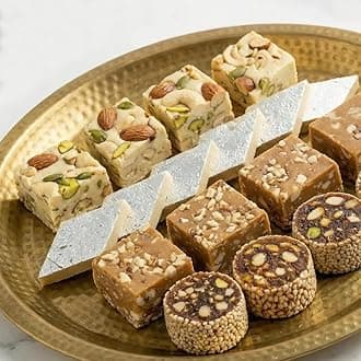 Sugar Free Dessert Combo - 250 gm, Kaju Katli, Coffee Walnut Fudge, Almond Mewa Bite & Anjeer Roll | Fresh Indian Sweets, Sugarfree Mithai Gift Box, Sweetened with Stevia, No Refined Oil