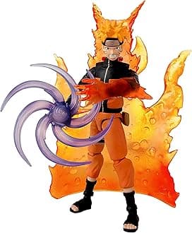 BANDAI Anime Heroes Beyond Naruto Series Naruto Uzumaki Action Figure, 17cm Figure With Extra Hands And Accessories, Shippuden Anime Figure, Action Figures For Boys And Girls
