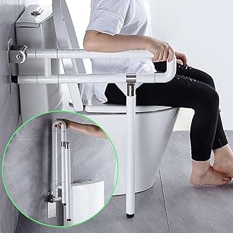 Jxgzyy Toilet Grab Bar Foldable Drop Down Hand Rail Non Slip Aid Assist Bathroom Safety Wall Mounted Seat Support For Disabled Elderly Pregnant Load Up 200Kg