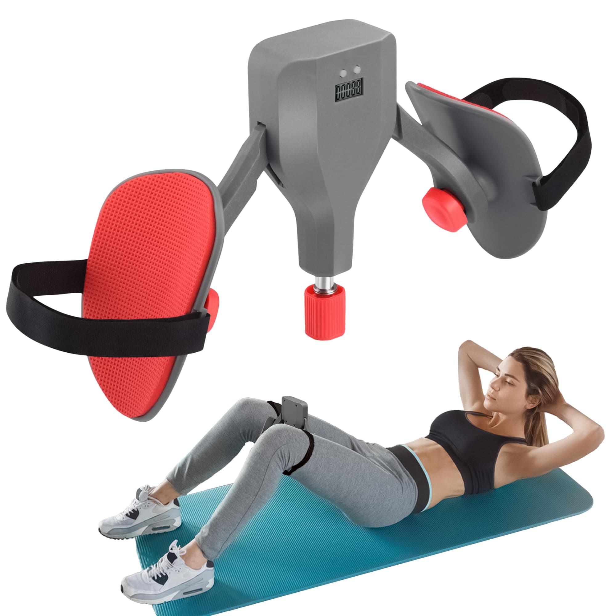 Thigh Master Max Drag 80Lb,Black Exercise Equipment Pelvic Floor Muscle Strengthening Trainer,Fitness Workout Machine Inner Thigh Exerciser for Pelvic,Glute,Leg,Back Gift for Men Women (Grey)