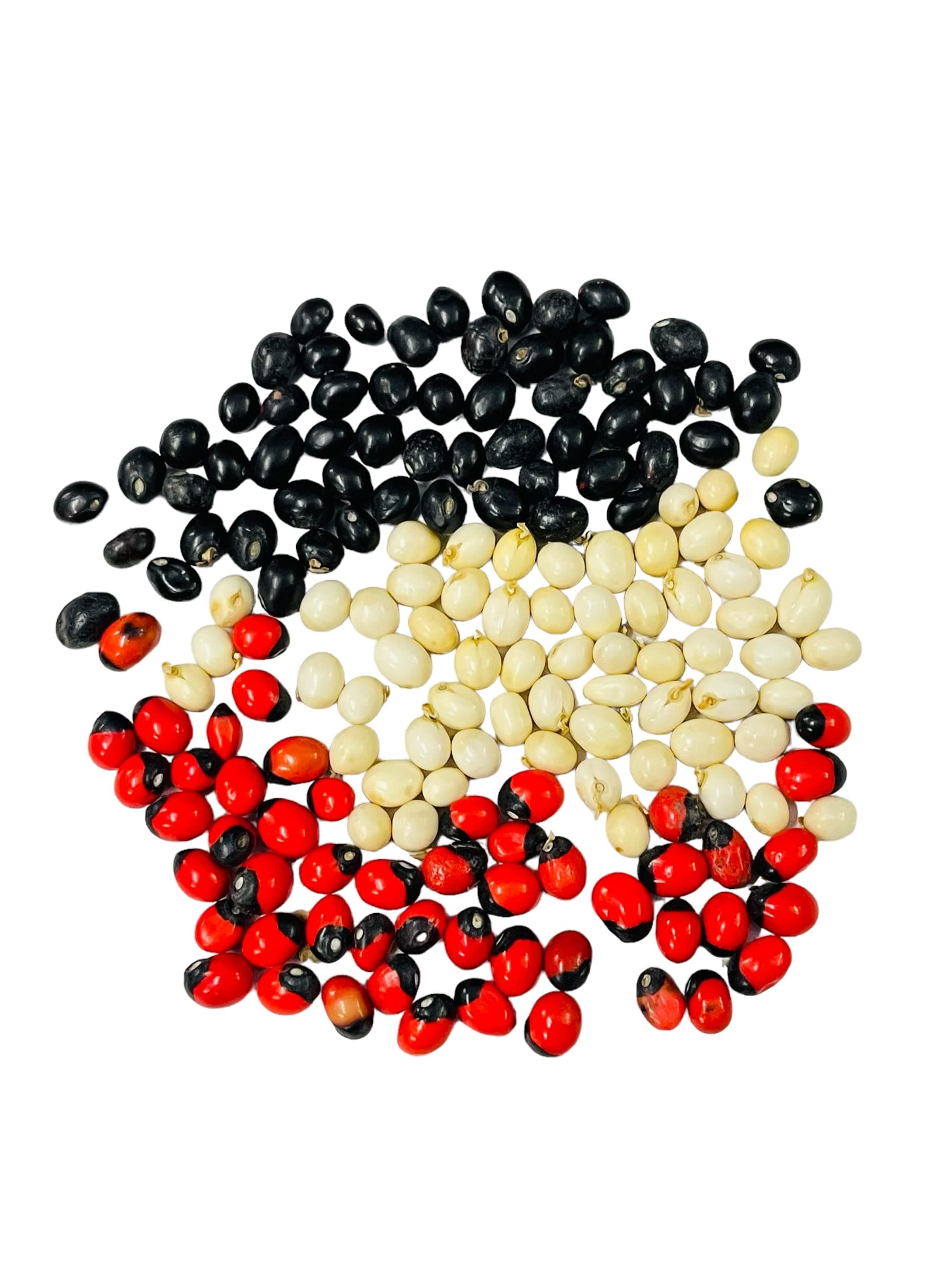 Chirmi Gunja Beads (303 Pieces(101 Pcs each))(Red, White & Black Beads)