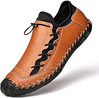 Mens Casual Shoes for Men's Leather Loafers Boat Dress Driving Men Black Brown Yellow White Big Size Wide Summer Breathable Fashion Walking Work Office Business Male Handmade