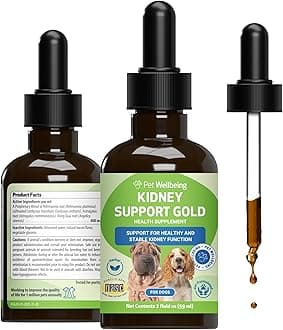 Kidney Support Gold for Dogs - Supports Healthy Kidney Function, Fluid Balance, Energy Levels, Rehmannia, Dong Quai - Veterinarian-Formulated Herbal Supplement 2 oz (59 ml)